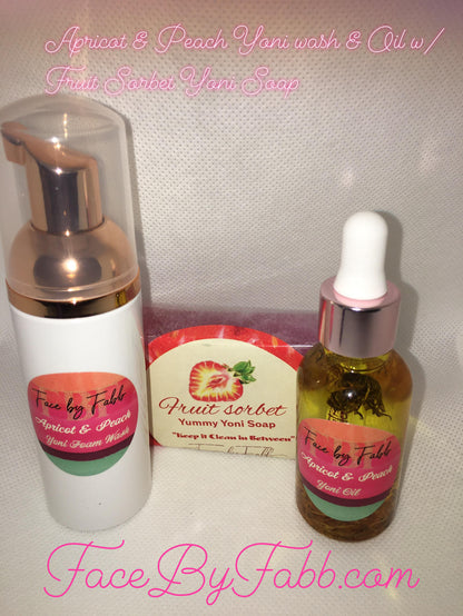 APRICOT & PEACH FOAM YONI WASH & YONI OIL W/ FRUIT SORBET YONI SOAP